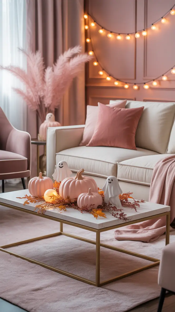 Cute Halloween Home Decor Ideas Featuring A Playful Pink Theme