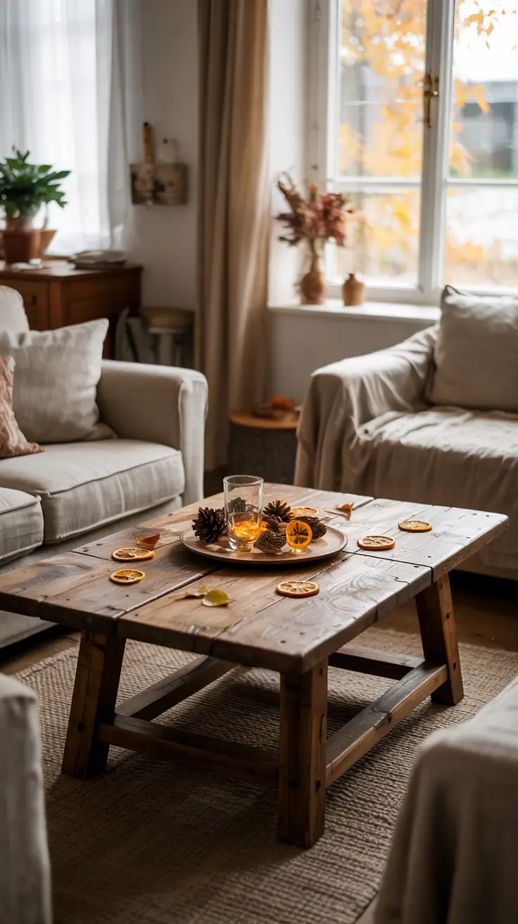 Farmhouse Halloween Decor Ideas Using Natural Wood And Linen