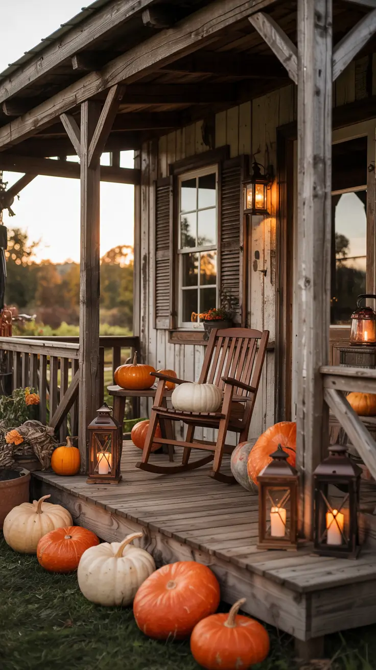 Farmhouse Halloween Decor Porch Ideas With Lantern Light