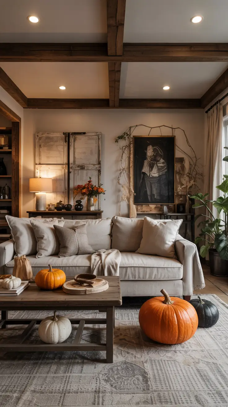 Indoor Halloween Decor Ideas Living Room Farmhouse Elegance