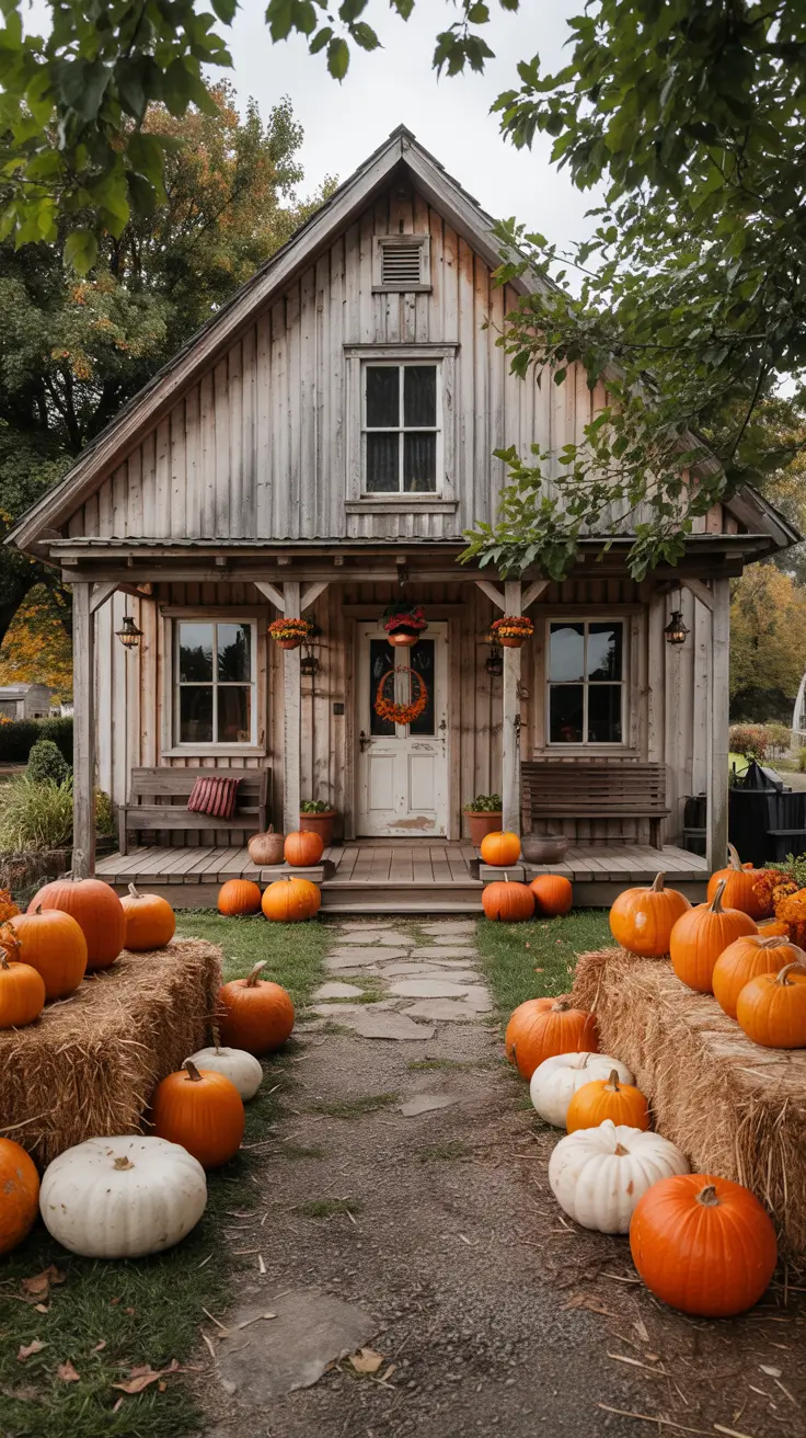 Farmhouse Halloween Decor Outdoor Ideas For Autumn Curb Appeal