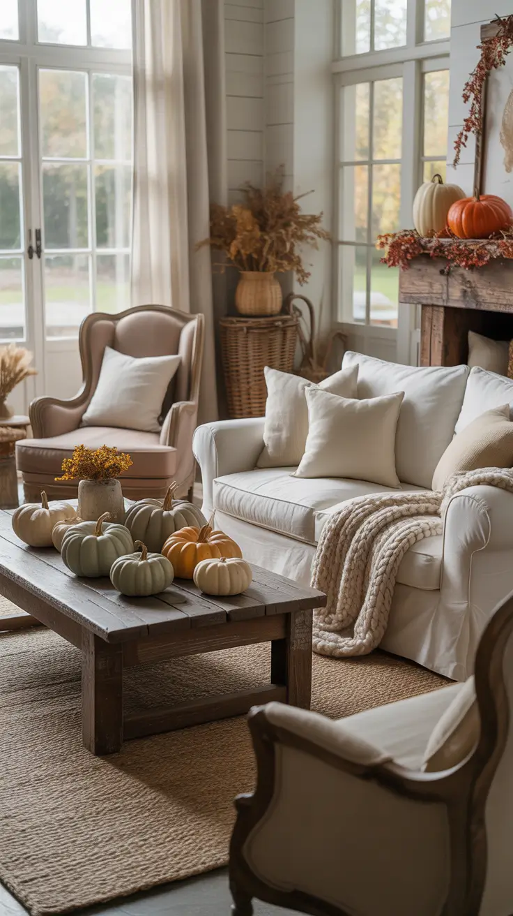 Halloween Living Room Decor Ideas Farmhouse With Soft Neutrals