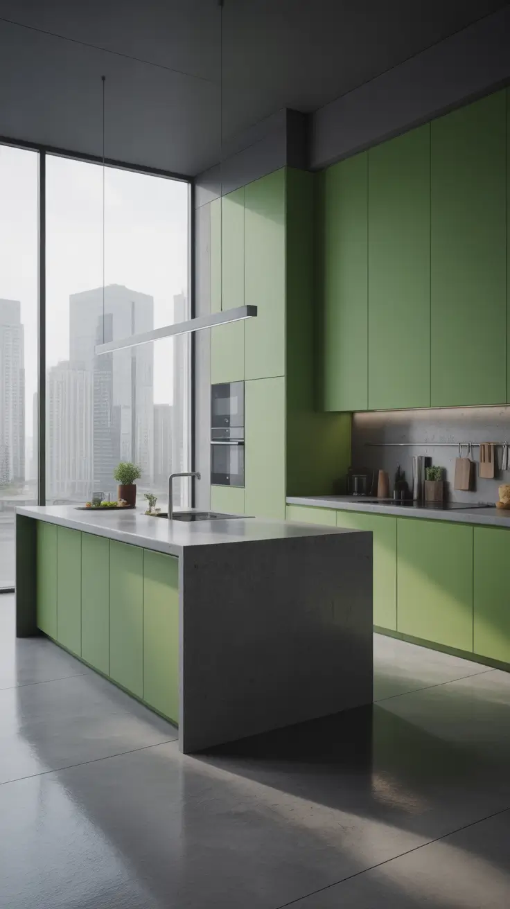 Green Kitchen Ideas 2026 Grey And Sage Green Kitchen Ideas Modern With Urban Edge