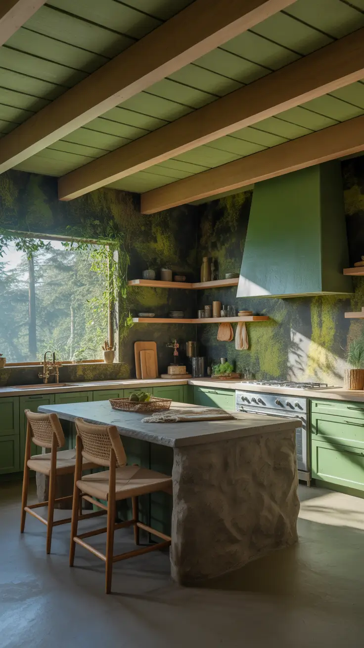 Green Kitchen Ideas 2026 Forest And Moss Green Kitchen Ideas Aesthetic Retreat