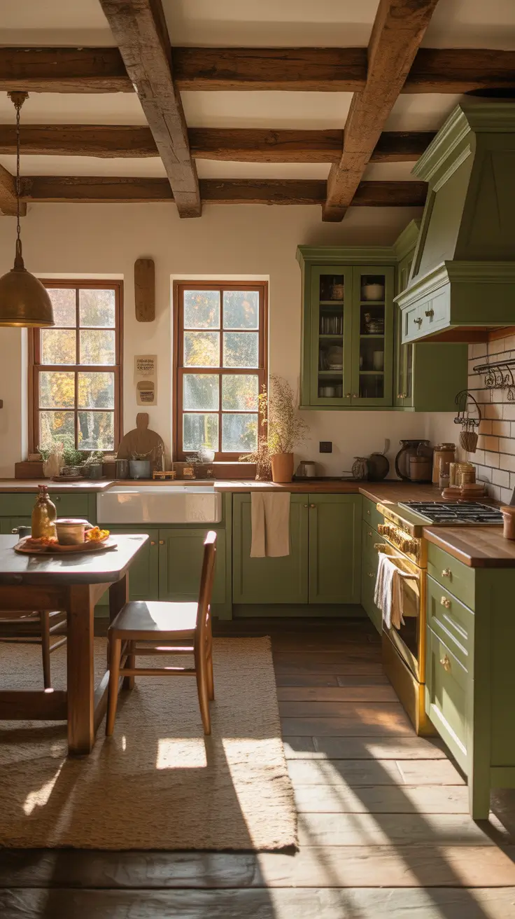 Green Kitchen Ideas 2026 Cozy Green Kitchen Ideas Farmhouse With Wood And Rustic Charm