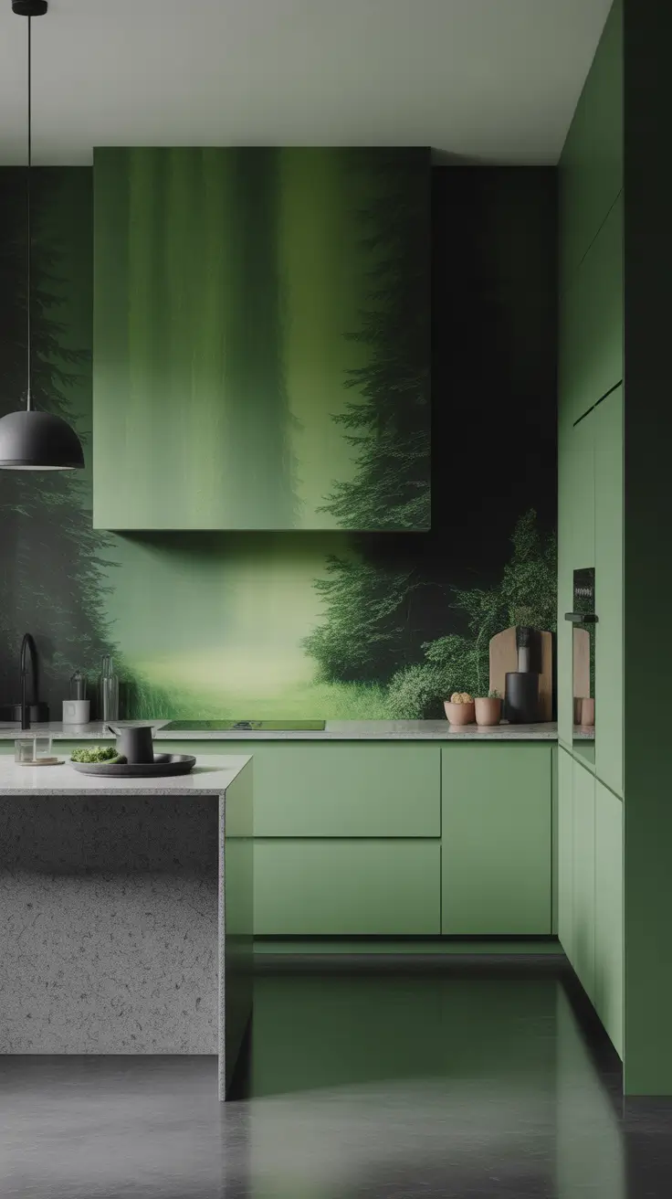 Green Kitchen Ideas 2026 Statement Green Kitchen Ideas Walls In Dark And Dramatic Shades