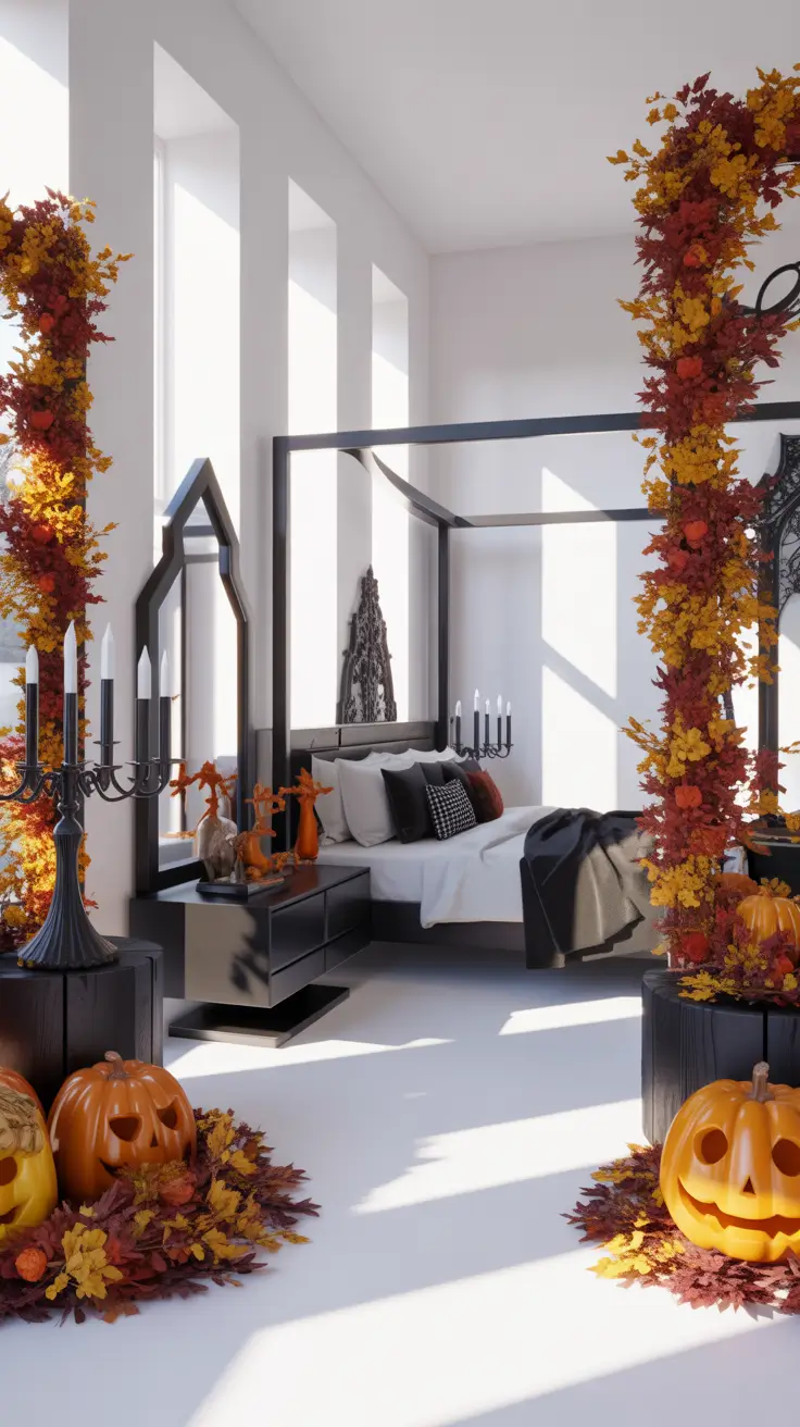Halloween Bedroom Decor 2026 Black And White Halloween Bedroom Decor With Gothic Style