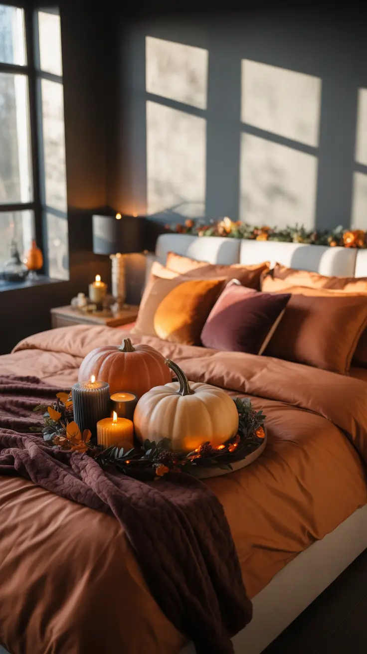 Halloween Bedroom Decor 2026 Warm Autumn Halloween Bedroom Decor With Soft Candlelight
