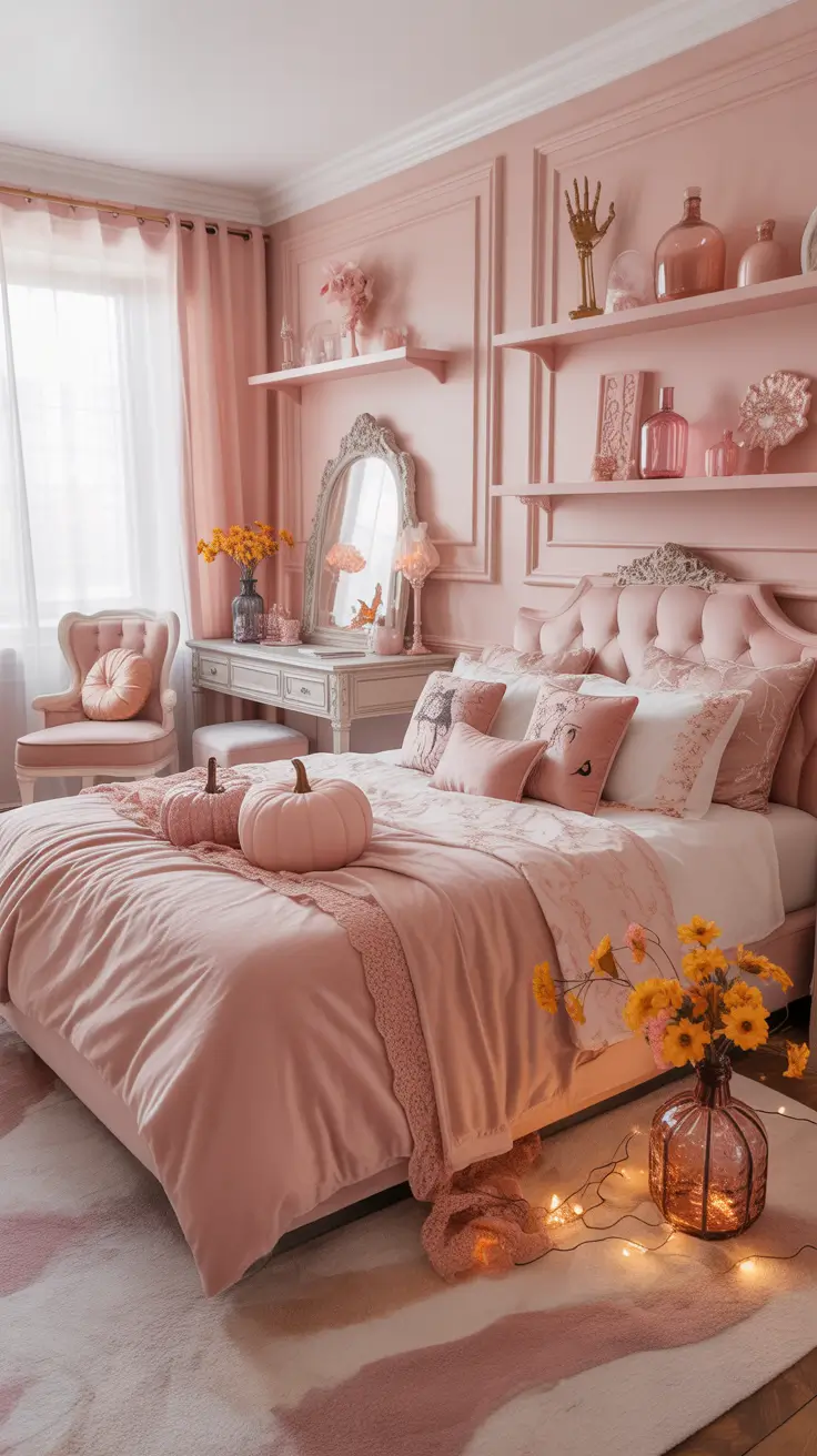 Halloween Bedroom Decor 2026 Girly Pink Halloween Bedroom Decor With A Soft Aesthetic