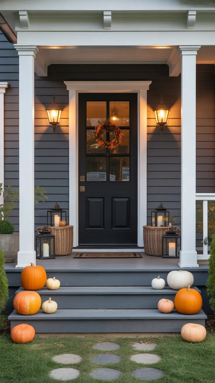 Halloween Decor Ideas Front Porch With Classic Autumn Symmetry
