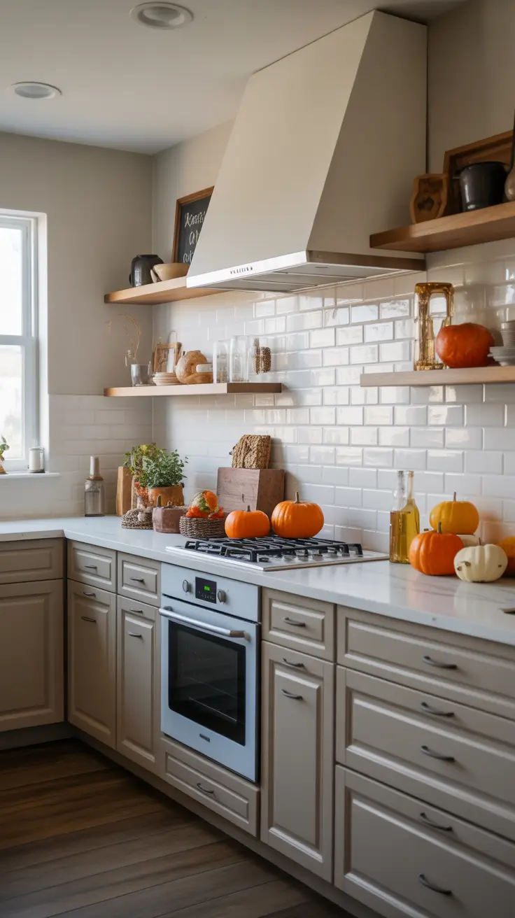 Halloween Decor Ideas Kitchen Shelves With Modern Rustic Balance