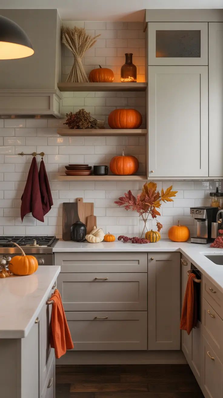 Halloween Decor Ideas Kitchen Shelves With Modern Rustic Balance