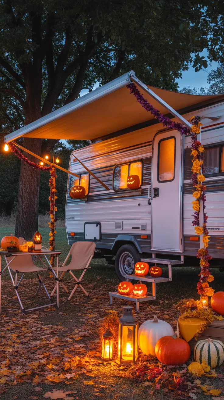 Halloween Decor Ideas Camping With Cozy Firelight Vibes
