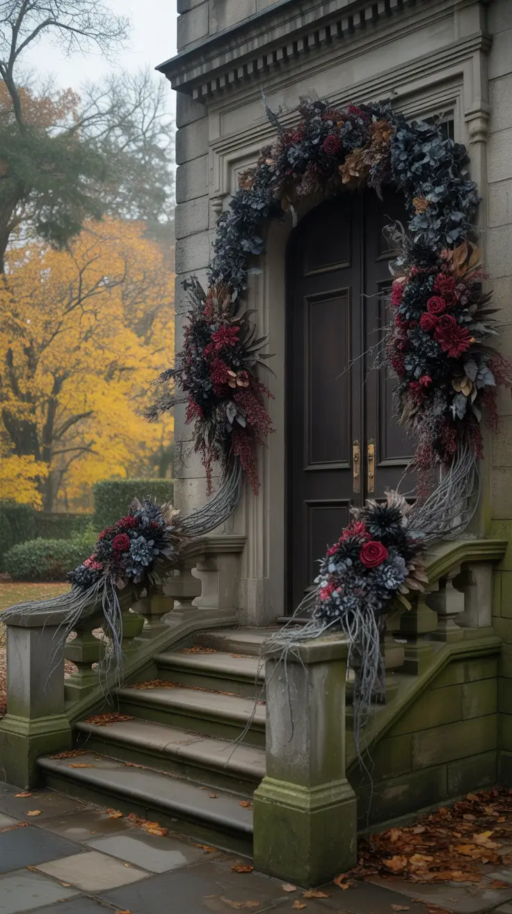 Halloween Door Hangers Ideas 2026 Gothic Floral Halloween Door Hangers With Moody Details