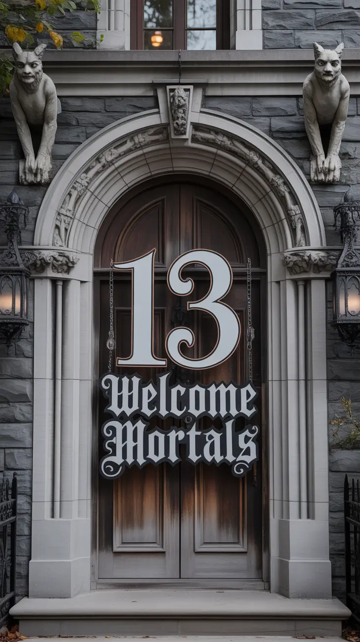 Halloween Door Hangers Ideas 2026 Gothic Typography Halloween Door Hangers With Dramatic Flair