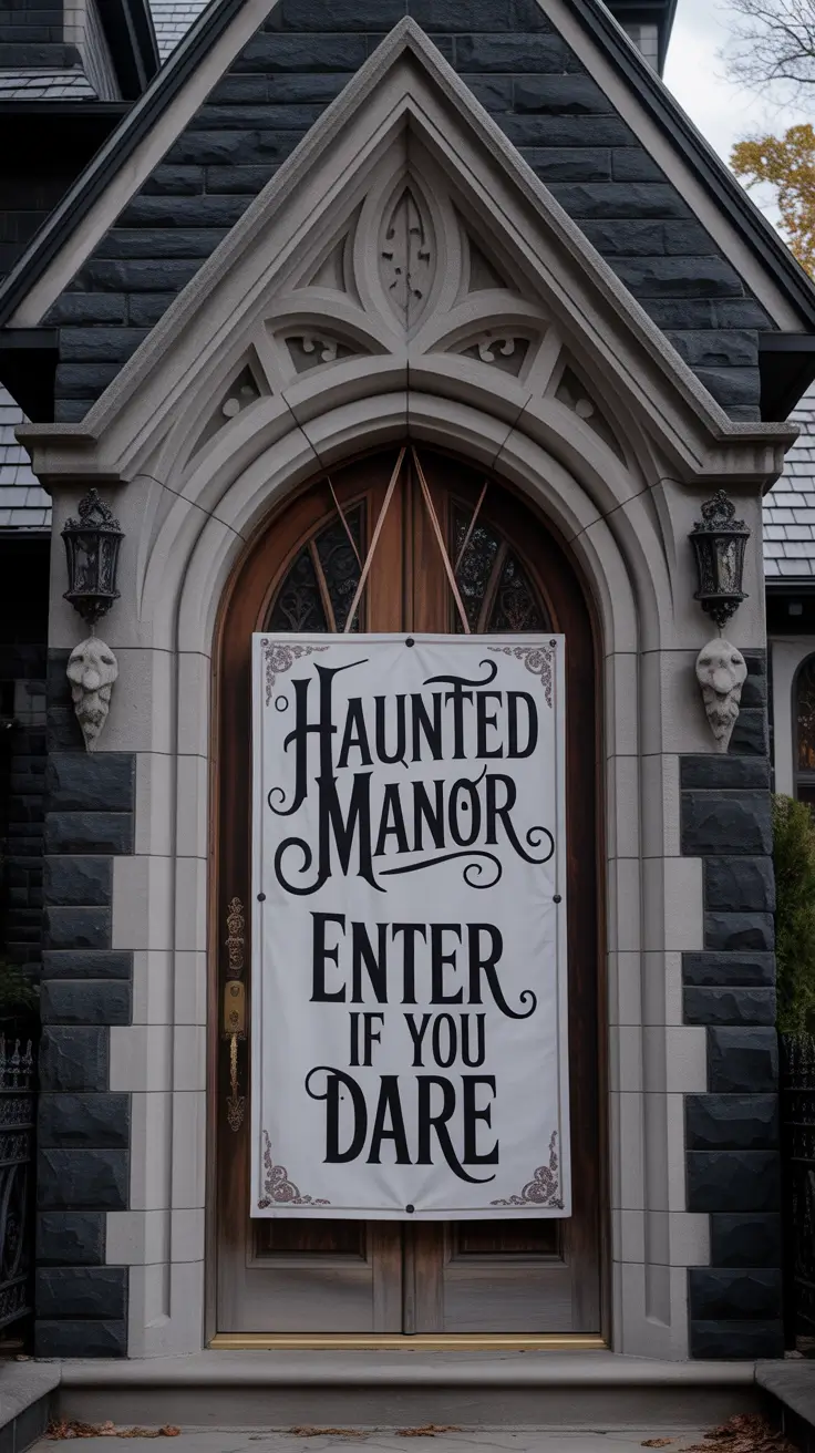 Halloween Door Hangers Ideas 2026 Gothic Typography Halloween Door Hangers With Dramatic Flair