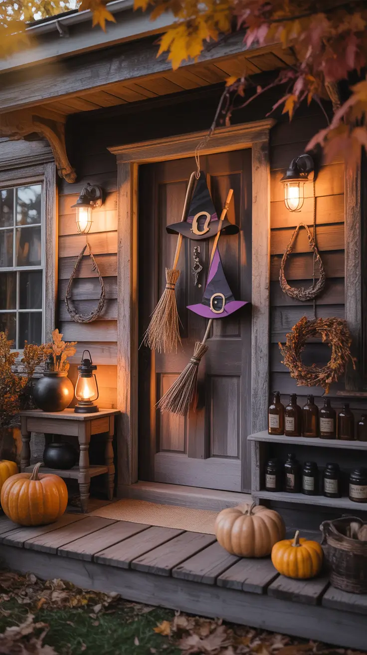 Halloween Door Hangers Ideas 2026 Vintage Witch Theme Halloween Door Hangers Ideas