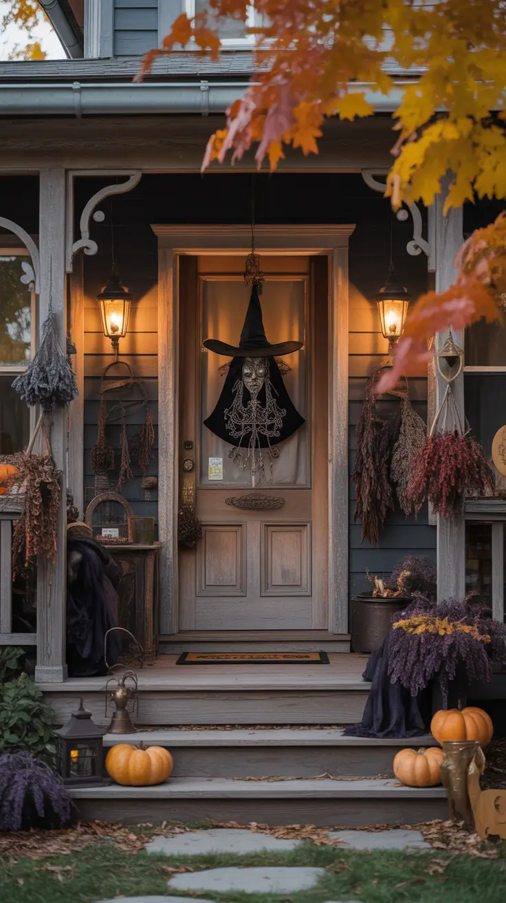 Halloween Door Hangers Ideas 2026 Vintage Witch Theme Halloween Door Hangers Ideas