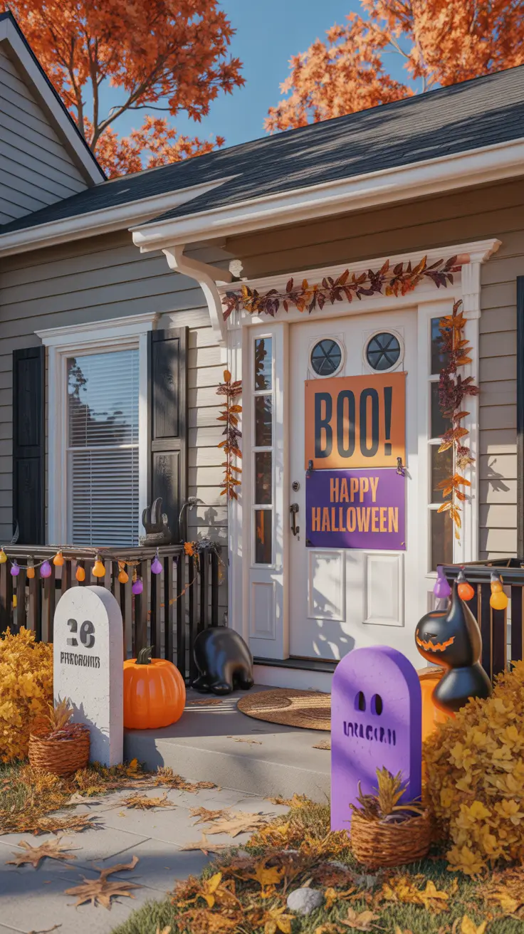 Halloween Door Hangers Ideas 2026 Bold Boo Typography Halloween Door Hangers Ideas