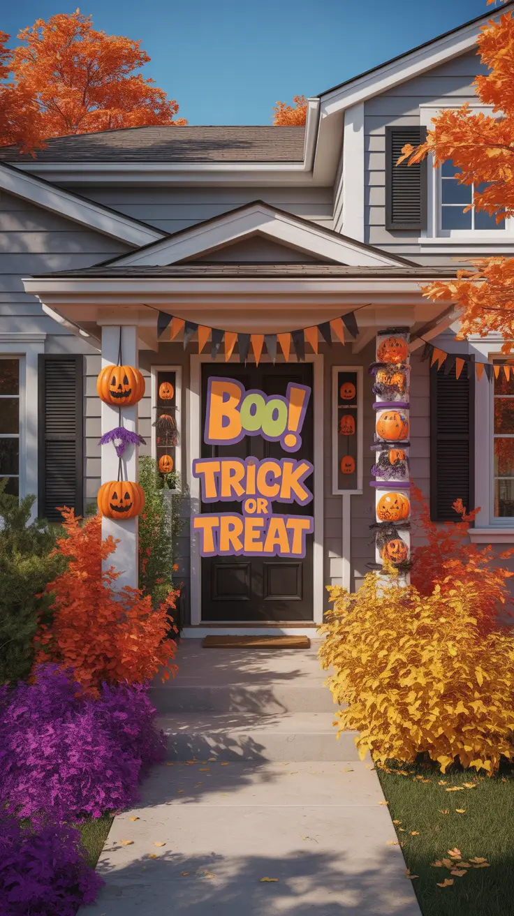 Halloween Door Hangers Ideas 2026 Bold Boo Typography Halloween Door Hangers Ideas