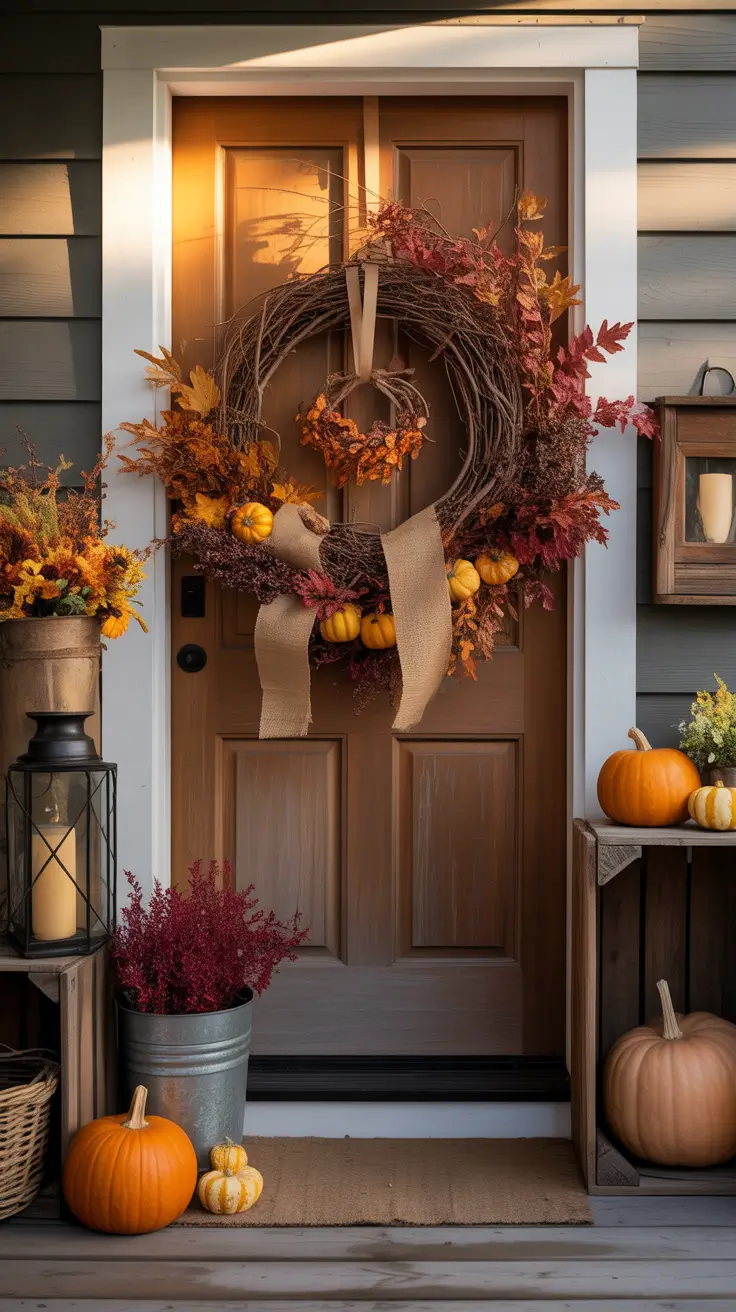 Halloween Door Hangers Ideas 2026 Rustic Harvest Wreath Halloween Door Hangers Ideas