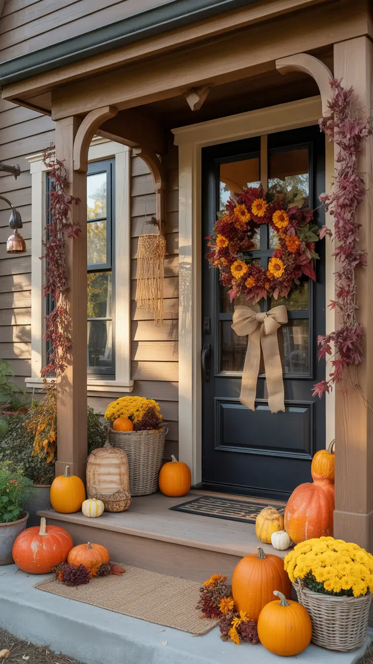 Halloween Door Hangers Ideas 2026 Rustic Harvest Wreath Halloween Door Hangers Ideas