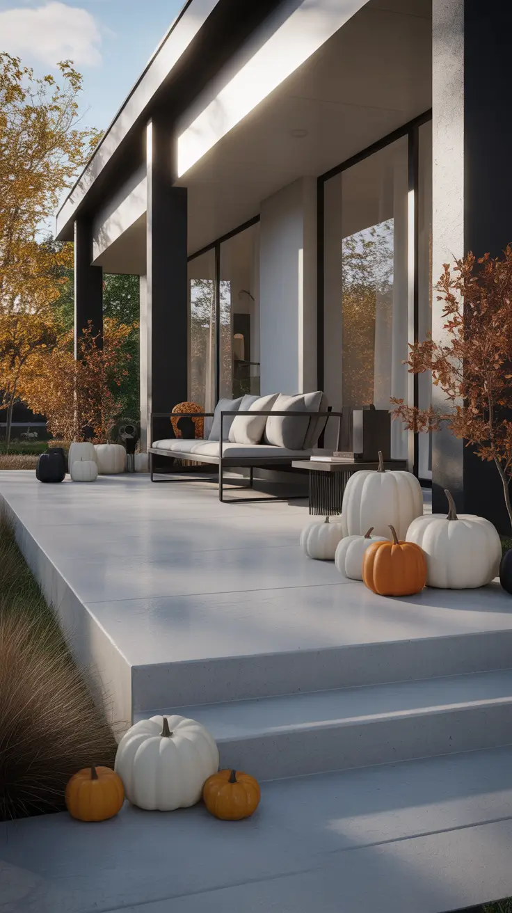 Modern Front Porch Halloween Decor Ideas With Minimalist Lines