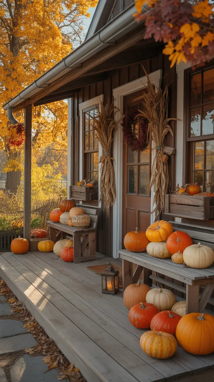 Farmhouse Halloween Decor Ideas For Front Porch With Rustic Texture