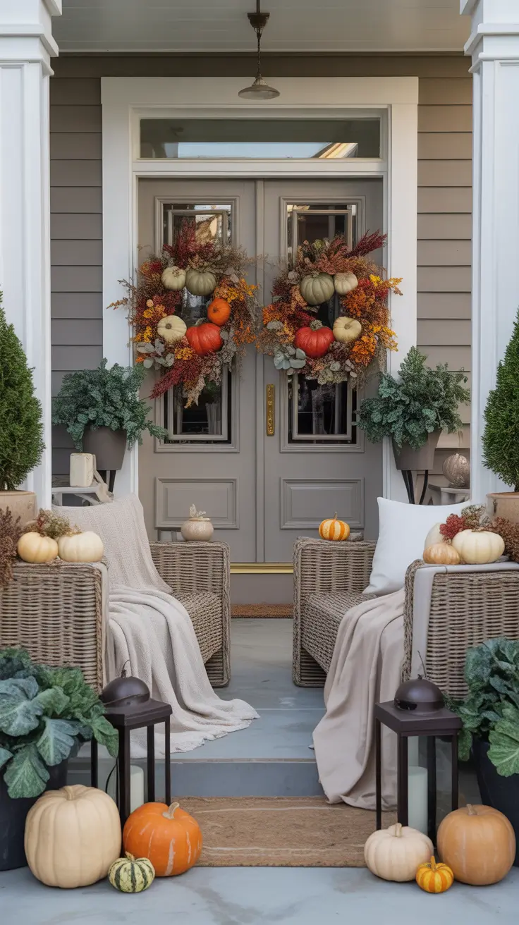 Front Porch Halloween Decor Ideas Entrance With Classy Fall And Touches