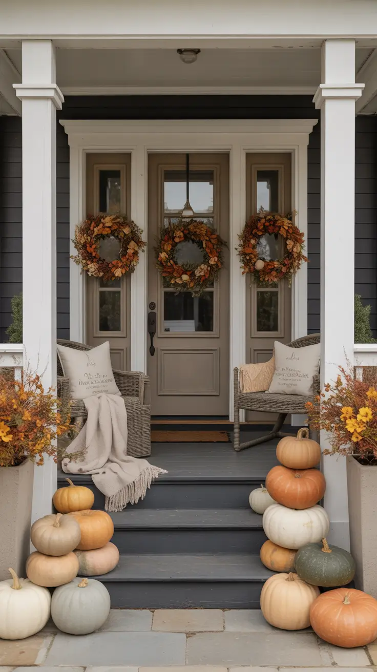 Front Porch Halloween Decor Ideas Entrance With Classy Fall And Touches