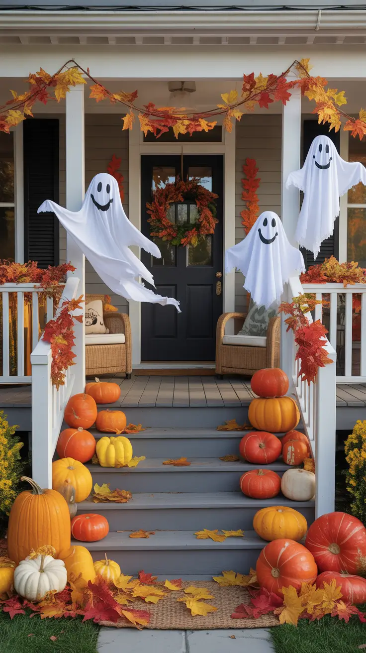 Kid-Friendly Front Porch Halloween Decor Ideas With Cute Spooky Accents