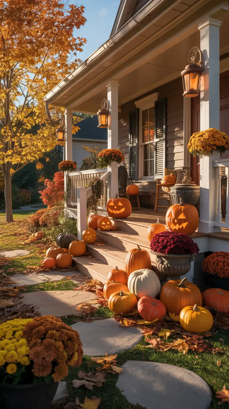 Front Porch Halloween Decor Ideas Outdoor With Creative Yard Decorations