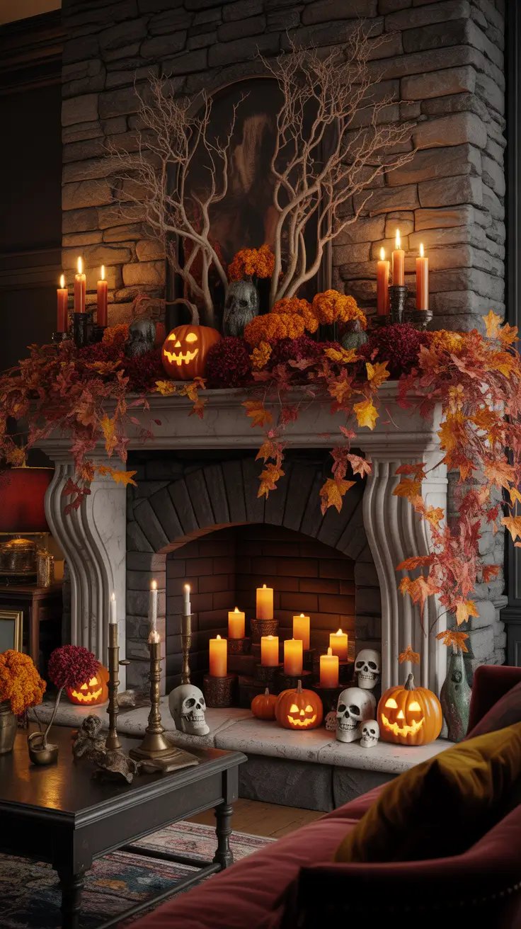 Halloween Mantle Ideas 2026 Spooky Halloween Mantle Ideas For A Dramatic Fireplaces Look