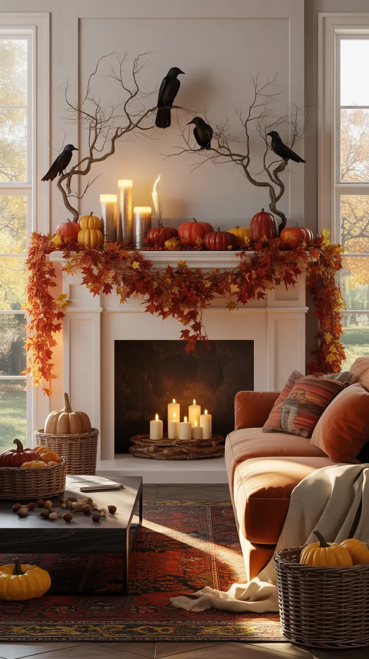 Halloween Mantle Ideas 2026 Living Room Halloween Mantle Ideas For Family Gatherings
