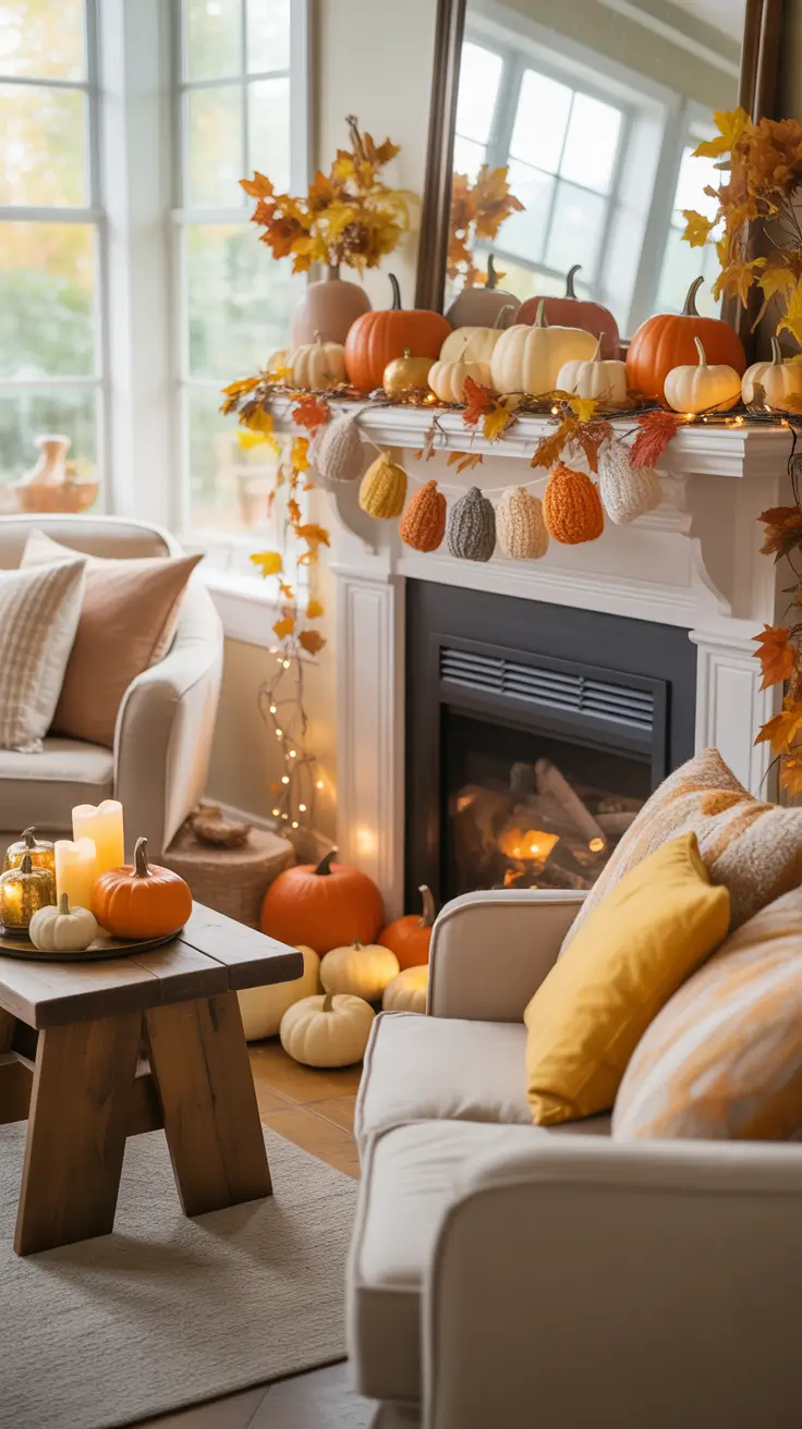 Halloween Mantle Ideas 2026 Cozy Knit Halloween Mantle Ideas With Soft Autumn Layers