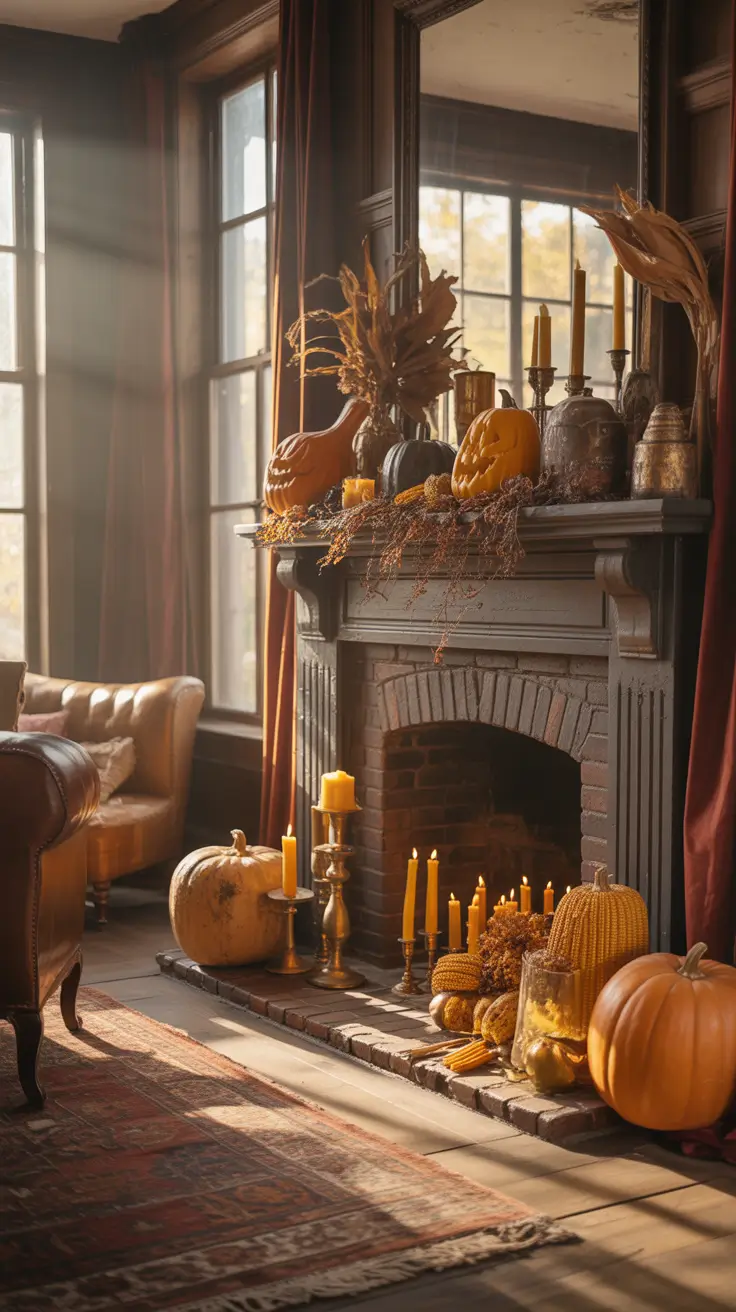 Halloween Mantle Ideas 2026 Moody Vintage Halloween Mantle Ideas With Candlelight Drama