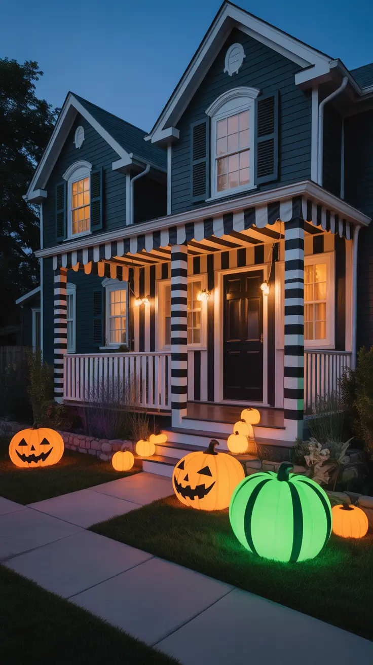 Halloween Outdoor Decorations 2026 Modern Pumpkin Lighting Path