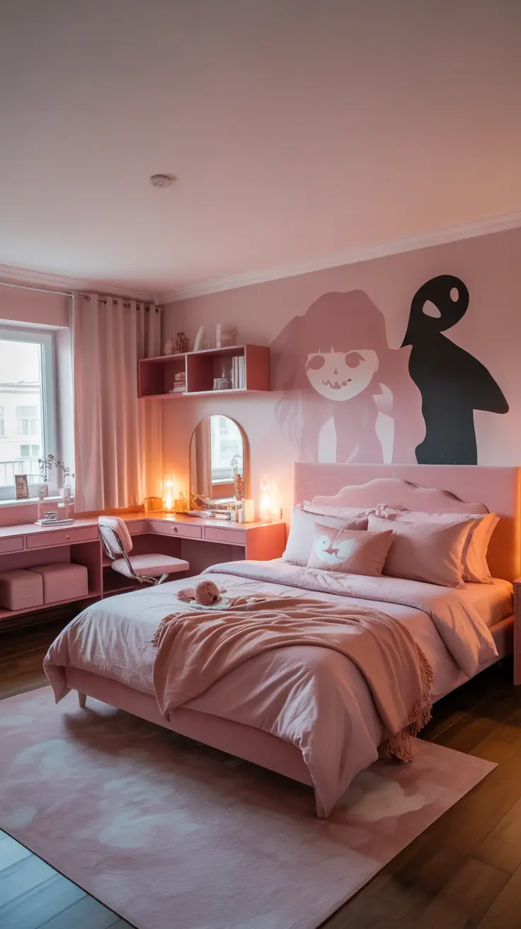 Halloween Room Decor Ideas Pink With Playful And Soft Goth Vibes