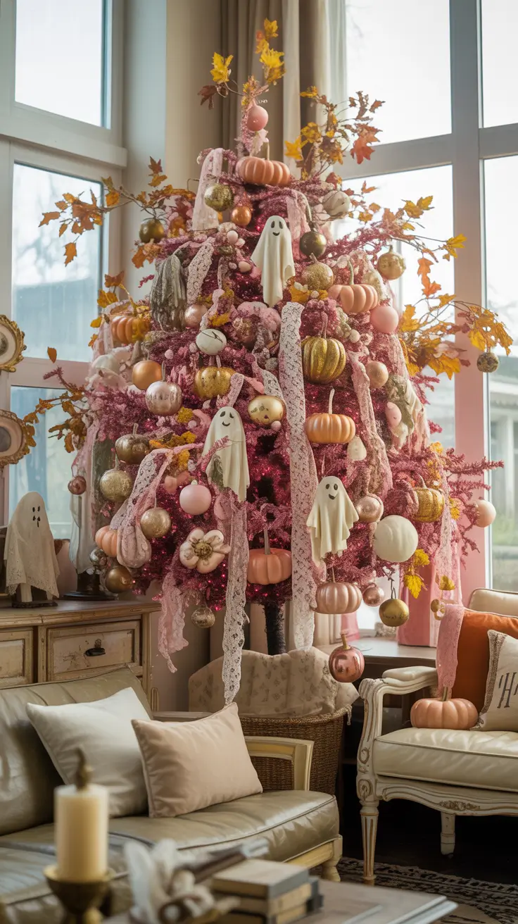 Halloween Tree Ideas 2026 Halloween Tree Ideas Indoor With Vintage And Pink Details