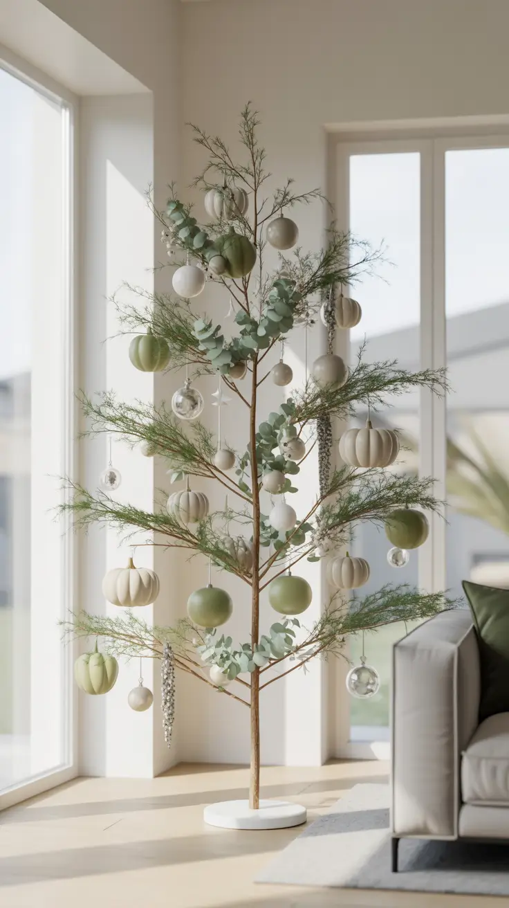 Halloween Tree Ideas 2026 Minimalist Halloween Tree Ideas Indoor With Neutral Pumpkins