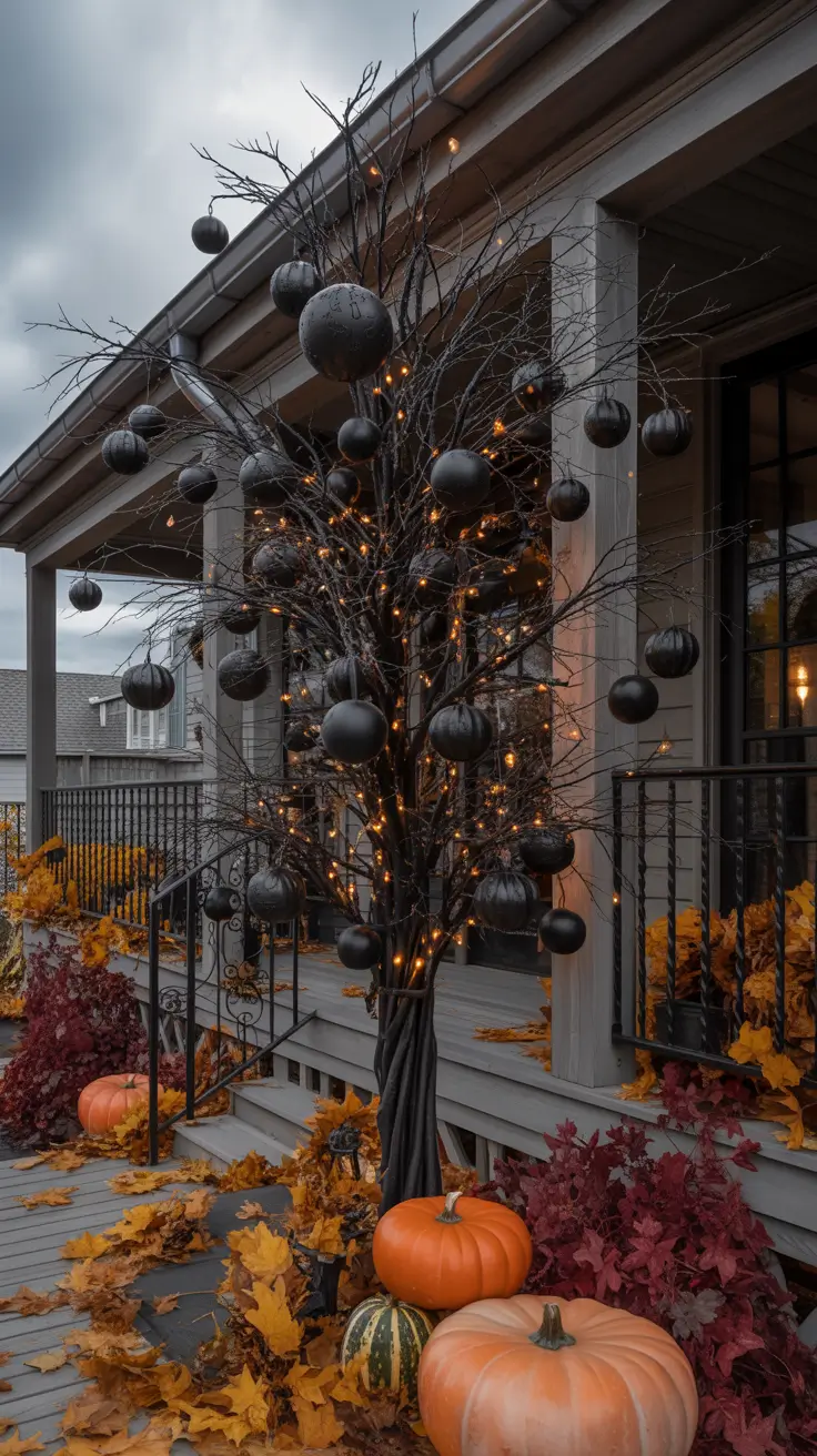 Halloween Tree Ideas 2026 Modern Gothic Halloween Tree With Black Baubles