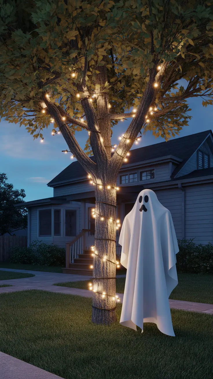 Halloween Tree Ideas 2026 Halloween Tree Ideas Outdoor With Ghost And Outdoor Lights
