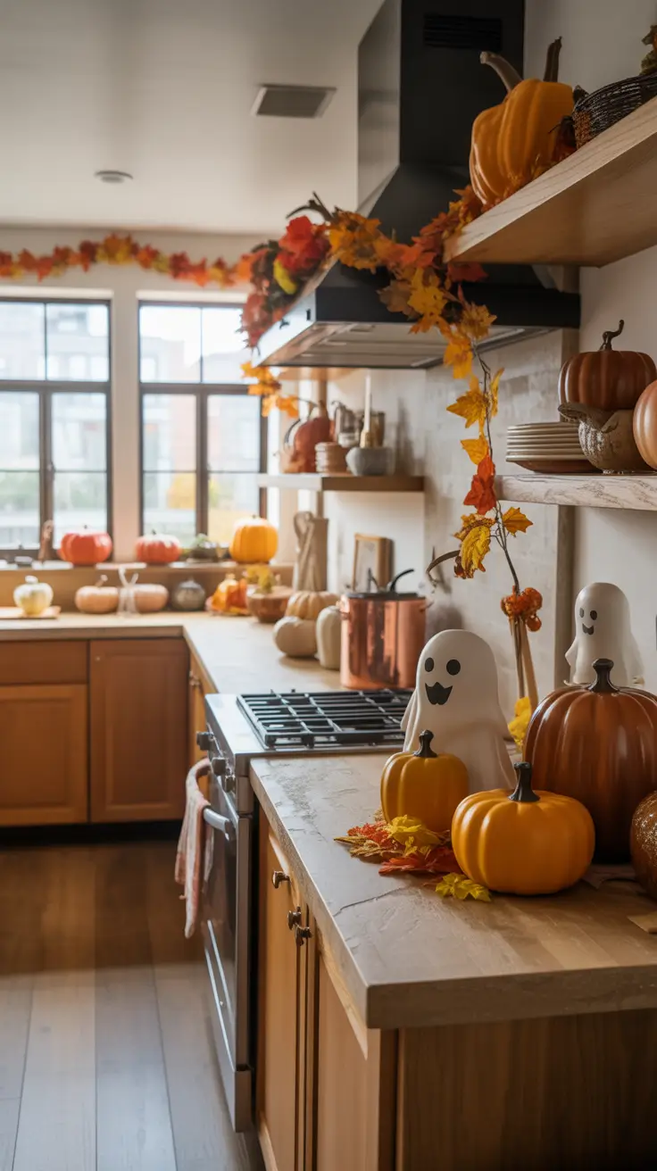 Kitchen Indoor Halloween Decor Ideas With Cute And Spooky Details