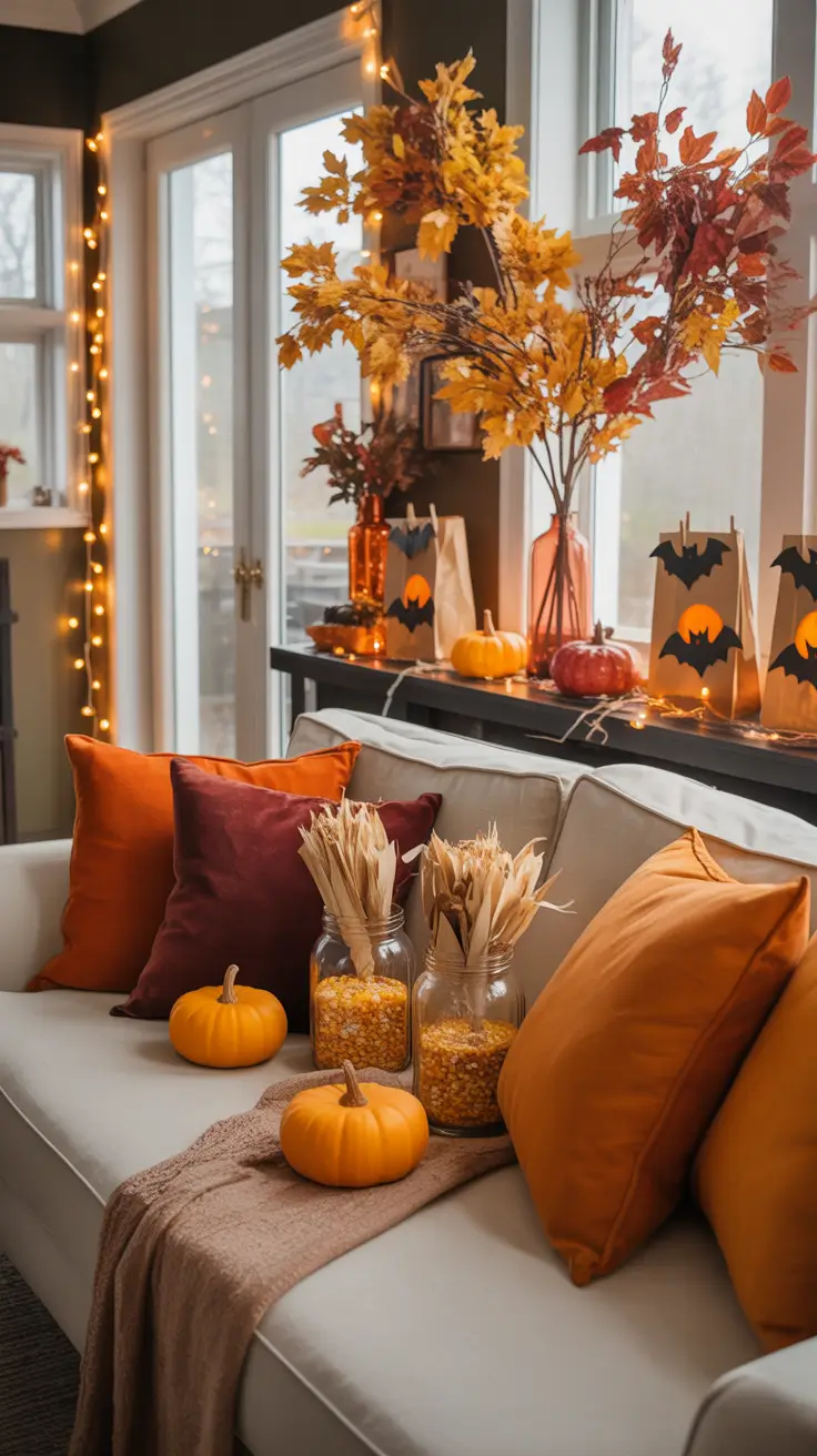 Playful Indoor Halloween Decor Ideas for a Lively Living Room