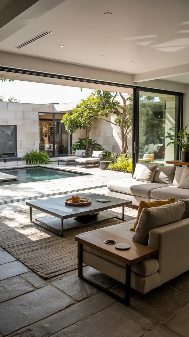indoor - outdoor living room 2026 Indoor–Outdoor Living Room Open To Patio Spaces