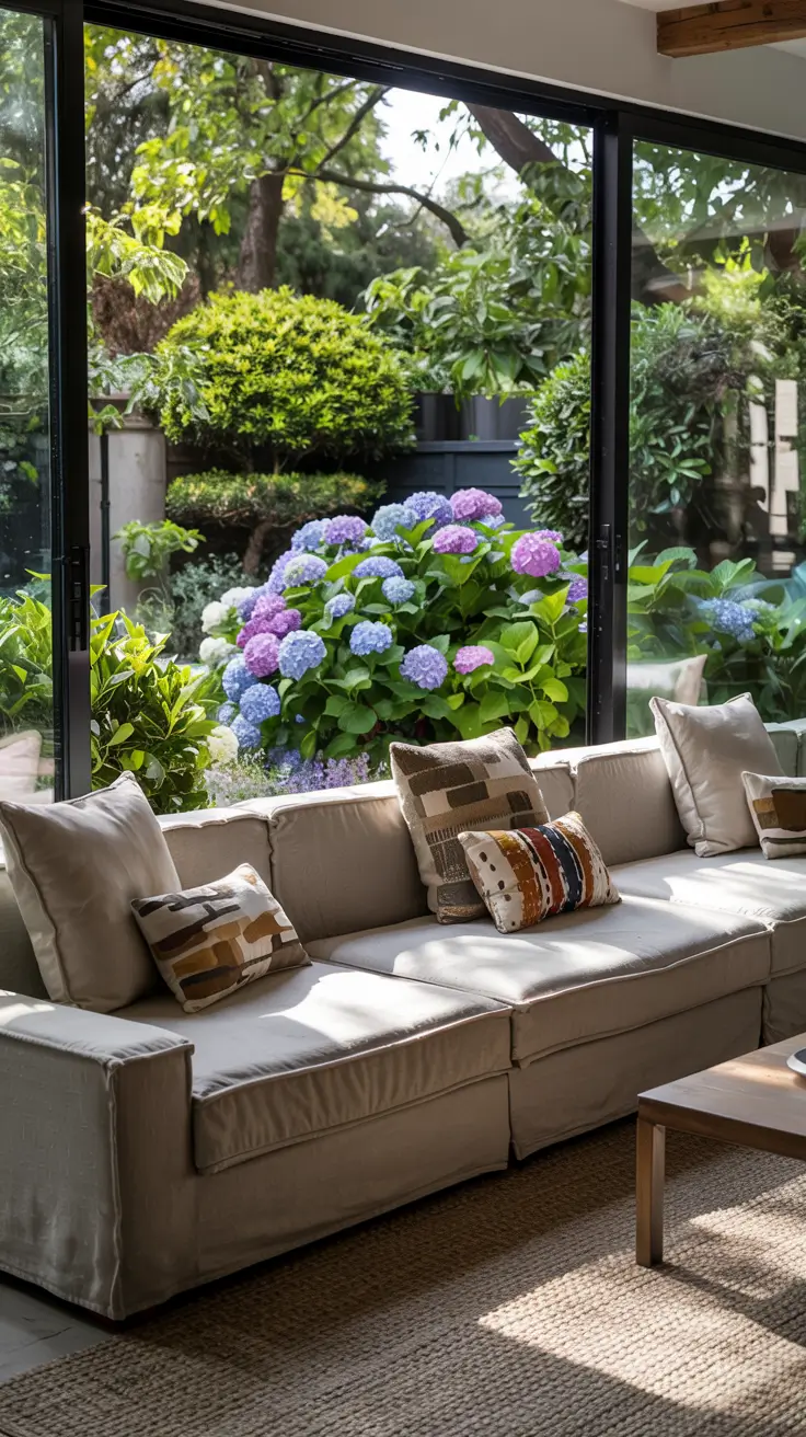 indoor - outdoor living room 2026 Living Rooms Open To The Garden In 2026 Homes