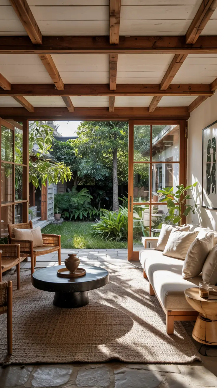 indoor - outdoor living room 2026 Living Rooms Open To The Garden In 2026 Homes