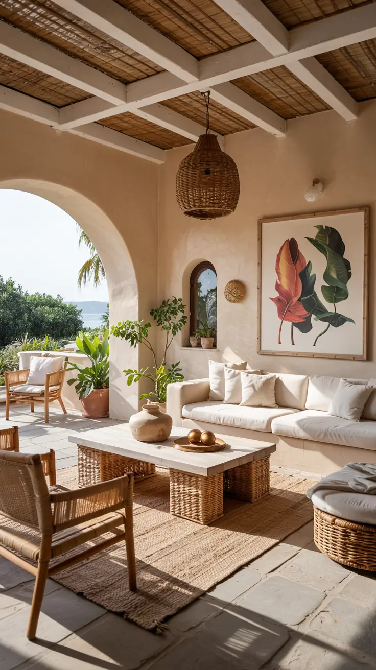 indoor - outdoor living room 2026 Mediterranean Coastal Living