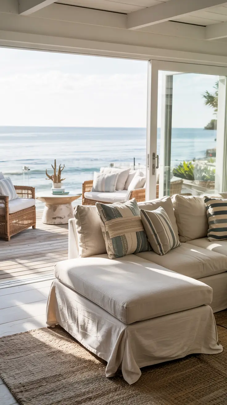 indoor - outdoor living room 2026 Coastal Modern Flow