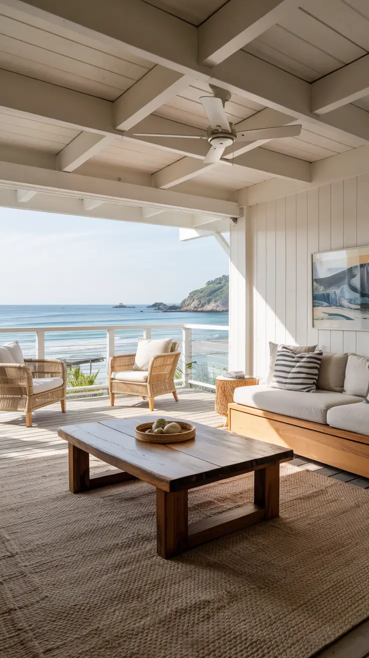 indoor - outdoor living room 2026 Open To Patio Coastal Living